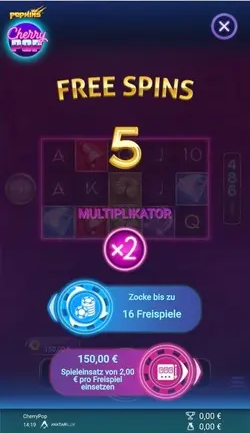 Achat du jeu bonus CherryPop